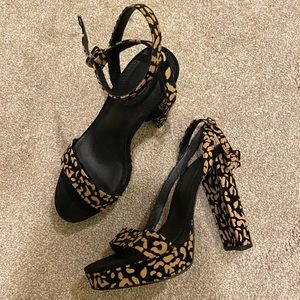 ASOS leopard print platform heels